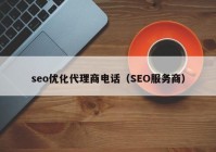 seo优化代理商电话（SEO服务商）